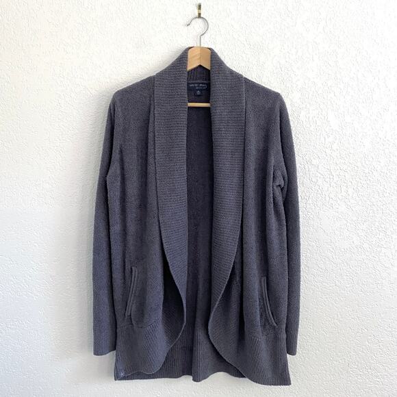 Barefoot Dreams Cozychic Lite Circle Cardigan Gray L/XL Soft Open Front Sweater - Picture 2 of 10